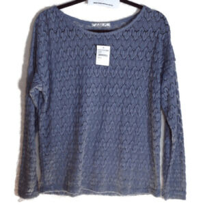 Chloe K Large Knit Lace Sweater Top Long Sleeve Delicate Cottagecore Grandmacore